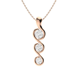 Theorigitha Natural Diamond Rose Gold Semi Bezel Journey Pendant Necklace