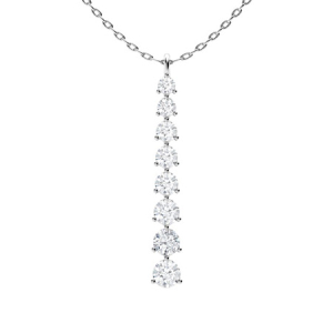 Theronda 0.50 - 1.00 Carat Lab-Created Diamond Round cut 3 Prong  Journey Pendant Necklace