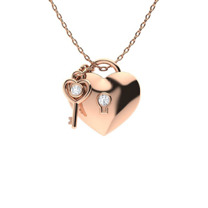 Thornly Natural Diamond Rose Gold Bezel Set Designer Pendant Necklace