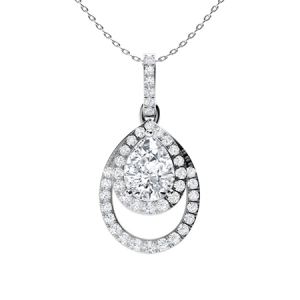 Tryssa 0.15 Carat Lab-Created Diamond Pear cut 3 Prong  Drop Pendant Necklace