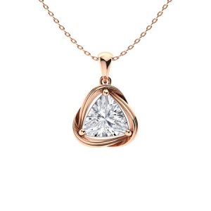 Tunnoke Natural Diamond Rose Gold 3 Prong Delicate Pendant Necklace