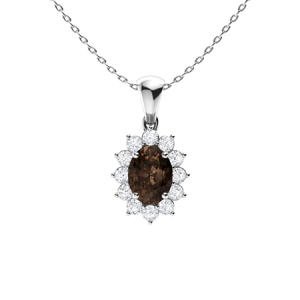 Veronica Brown 4 Prong Champagne Diamond Pendant Necklace