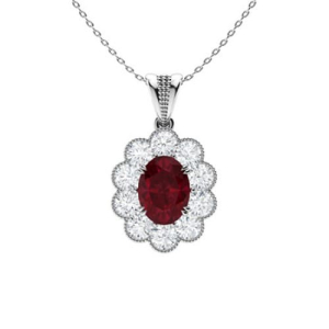 Prasheila Natural Ruby Double Prong  Necklace