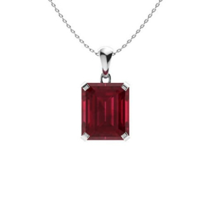Hibiscus Natural Ruby 4 Claw Set  Necklace