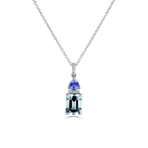 Violet Aquamarine Claw Set  Necklace