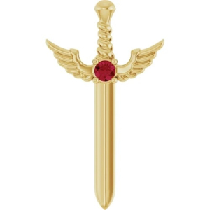 Parmindar Natural Ruby Yellow Gold 4 Prong  Necklace