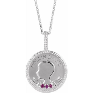 Parvani Natural Ruby Prong Set  Necklace