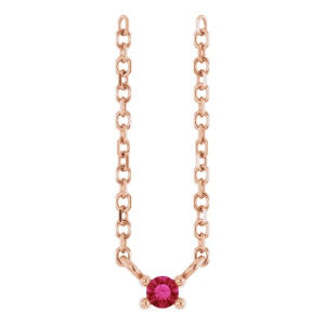 Parmita Natural Ruby Rose Gold 4 Prong  Necklace