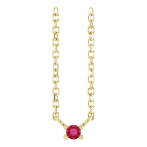 Parmita Natural Ruby Yellow Gold 4 Prong  Necklace
