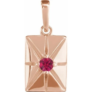 Parnashri Natural Ruby Rose Gold 4 Prong  Necklace