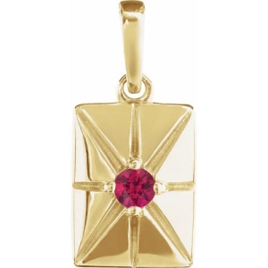 Parnashri Natural Ruby Yellow Gold 4 Prong  Necklace