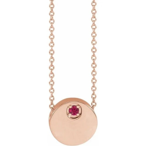 Parry Natural Ruby Rose Gold 4 Prong  Necklace