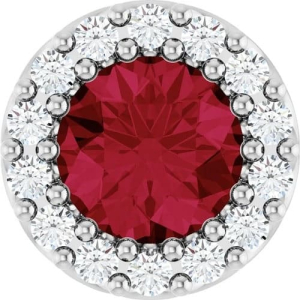Phaelyn Natural Ruby Silver Prong Set  Necklace