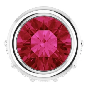Perin Natural Ruby Silver Bezel Set  Necklace