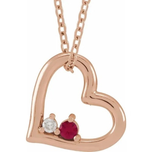 Parthavi Natural Ruby Rose Gold 3 Prong  Necklace