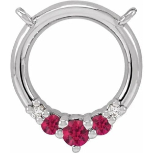 Patrie Natural Ruby Shared Prong  Necklace