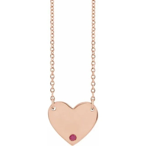 Hyacinth Natural Ruby Rose Gold Bezel Set  Necklace