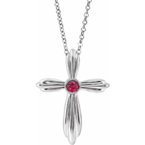 Parvini Natural Ruby Bezel Set  Necklace