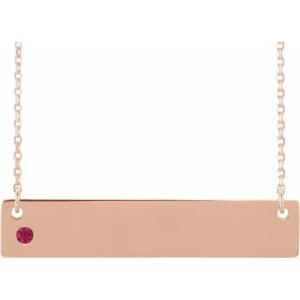 Hydrangea Natural Ruby Rose Gold Bezel Set  Necklace