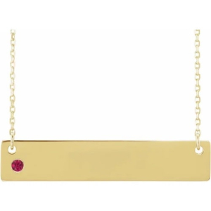 Hydrangea Natural Ruby Yellow Gold Bezel Set  Necklace