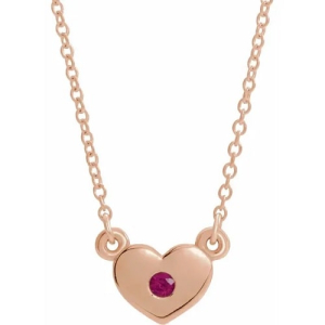 Parlan Natural Ruby Rose Gold Bezel Set  Necklace