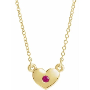 Parlan Natural Ruby Yellow Gold Bezel Set  Necklace
