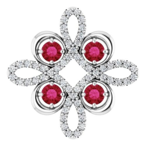 Pheriche Natural Ruby Silver 4 Prong  Necklace