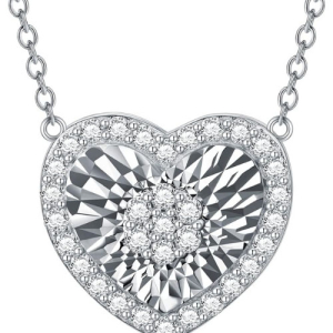 Tamina 0.12 Carat Natural Diamond Round cut Pave Set  Halo Pendant Necklace
