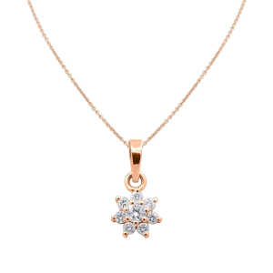 Tamie Natural Diamond Rose Gold Prong Set Cluster Pendant Necklace