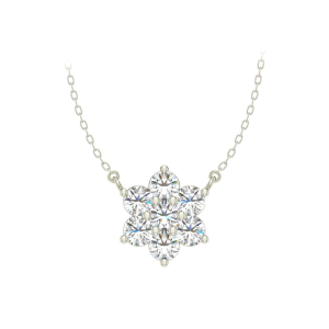 Timbre Natural Diamond Rose Gold Prong Set Cluster Pendant Necklace