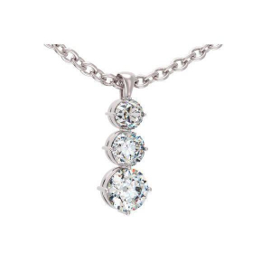 Thedware Natural Diamond Rose Gold 4 Prong Journey Pendant Necklace