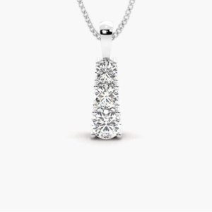 Theffanie 0.50 - 1.00 Carat Natural Diamond Round cut 4 Prong  Journey Pendant Necklace