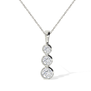 Thedlef Natural Diamond Rose Gold Bezel Set Journey Pendant Necklace