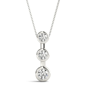 Theberga Natural Diamond Rose Gold Bezel Set Journey Pendant Necklace