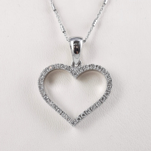 Palasa 0.10 Carat Natural Diamond Round cut Prong Set  Heart Necklace