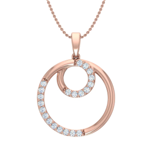 Peleilah Natural Diamond Rose Gold Shared Prong Drop Pendant Necklace