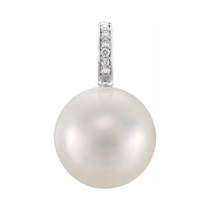 Vaida Rose Gold Pave Set Pearl Gemstone Necklace