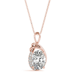 Trella Lab-Created Diamond Rose Gold Designer Pendant Necklace