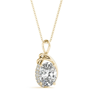 Trella Lab-Created Diamond Yellow Gold Designer Pendant Necklace