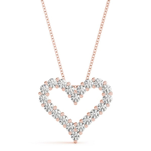 Pearline Natural Diamond Rose Gold Heart Necklace