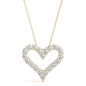 Pearline Natural Diamond Yellow Gold Heart Necklace