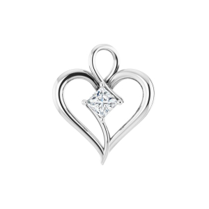 Philena Natural Diamond 4 Prong Heart Necklace