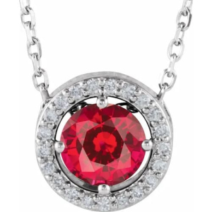 Petti Natural Ruby Silver 4 Prong  Necklace