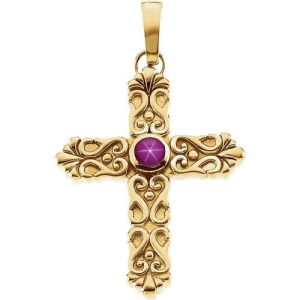 Polis Natural Ruby Yellow Gold Bezel Set  Necklace