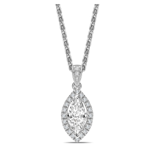 Teela Lab-Created Diamond 4 Prong Halo Pendant Necklace