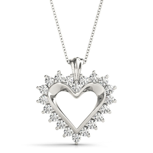 Jessica Lab-Created Diamond Prong Set Heart Necklace
