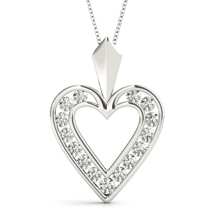 Lily Lab-Created Diamond Channel Set Heart Necklace