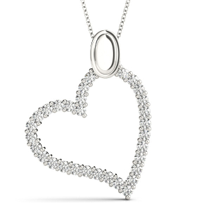 Reina Lab-Created Diamond Shared Prong Heart Necklace