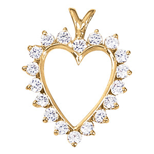 Velenciya Natural Diamond Rose Gold Shared Prong Heart Necklace