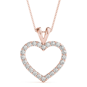 Salina Lab-Created Diamond Rose Gold 4 Prong Heart Necklace
